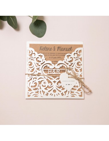 Pack Faire-part Mariage Dentelle et...