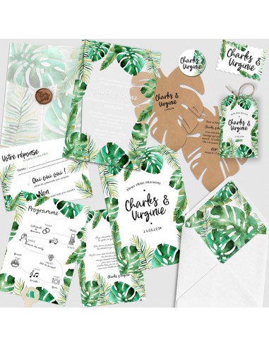 Pack Faire-part Mariage Feuillage...