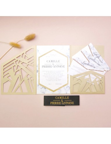 Pack Faire-part Mariage Pocket folder...