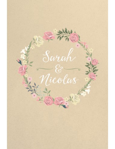 Timbre Mariage Couronne de fleurs -... Timbre Mariage Couronne de fleurs -...