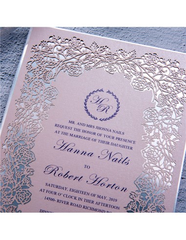 Pack Faire-Part Mariage Laser Cut Fleurs