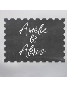 Timbre Mariage Ardoise -...