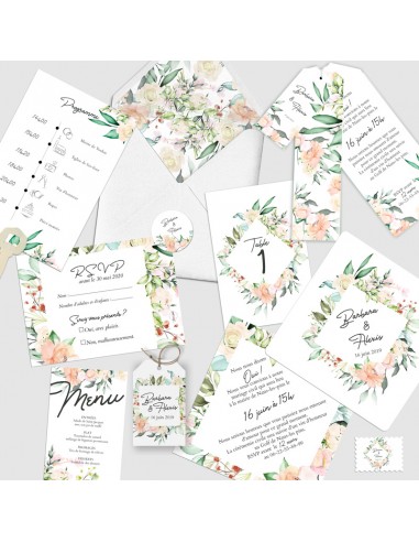 Pack Faire-part Mariage losange...