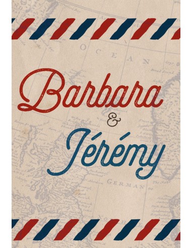 Timbre Mariage voyage vintage - Barbara Timbre Mariage voyage vintage - Barbara