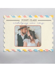 Timbre Mariage Billet Avion...