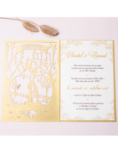 Pochette faire-part mariage Arbre...