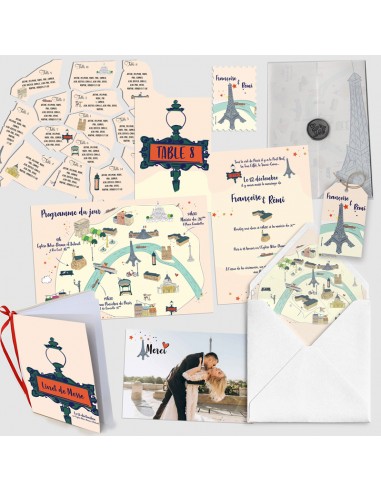 Pack Faire-part Mariage Paris -...