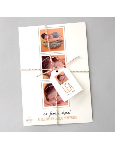 Etiquette Naissance Cigogne - Léa