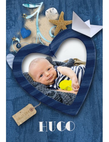 Etiquette naissance Mer - Hugo