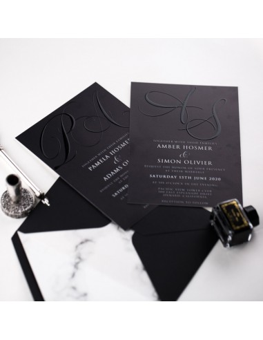 Pack Faire-part Mariage Chic en Noir...