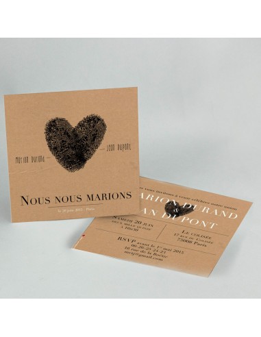 Pack Faire-part Mariage Empreinte -...