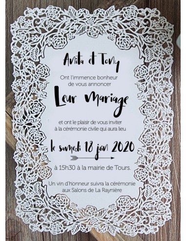 Pack Faire-Part Mariage Jolies fleurs...