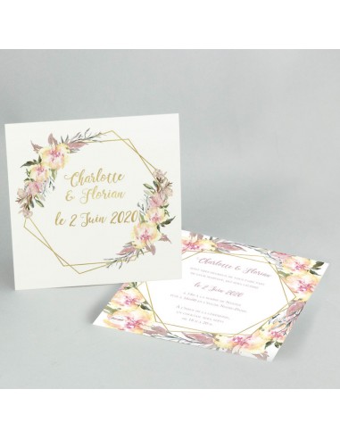 Pack Faire-part Mariage cadre fleuri...