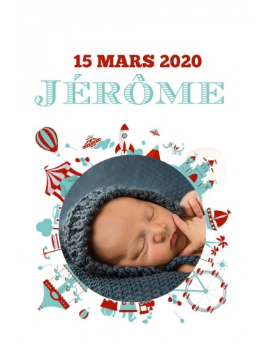Étiquette naissance Cirque - Jérôme Étiquette naissance Cirque - Jérôme
