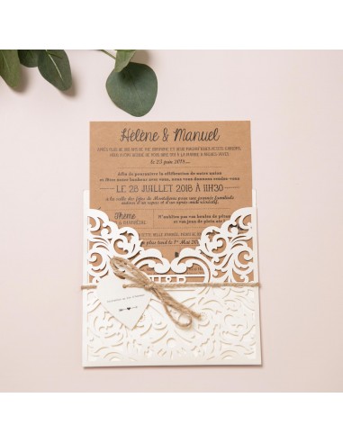 Pack Faire-part Mariage Dentelle et...