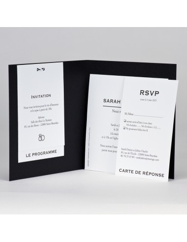 Pack Faire-part Mariage noir et blanc...