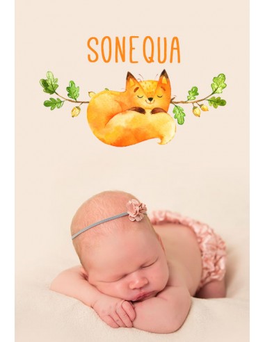 Étiquette naissance petit Renard -...