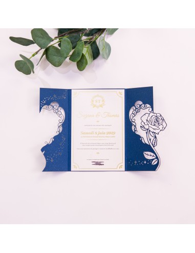 Pack Faire-part Mariage Rose de Belle...