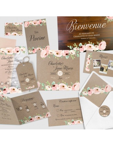 Pack Faire-part Mariage Champêtre...