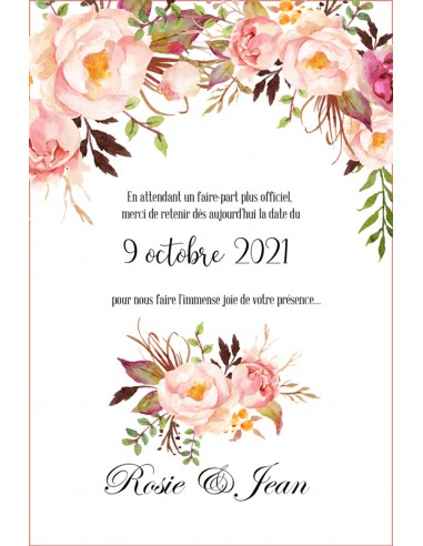 Pack Save the date Mariage roses...