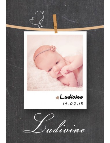 Étiquette naissance polaroid - Ludivine