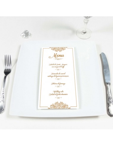 Pack Menu Mariage Arabesques Or
