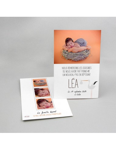 Pack Faire-part Naissance Cigogne -...