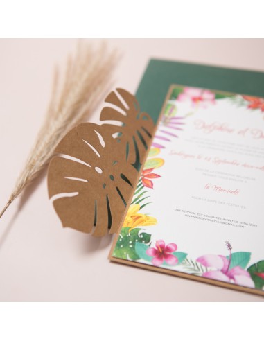 Pack Faire-part mariage Feuilles de...