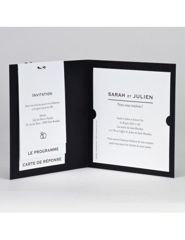 Pack Faire-part Mariage noir et blanc...