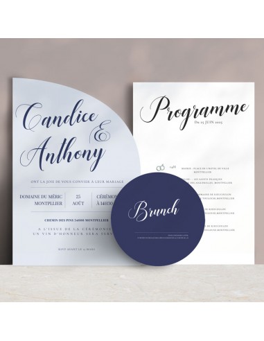 Faire-part Mariage Arche Pastel -...