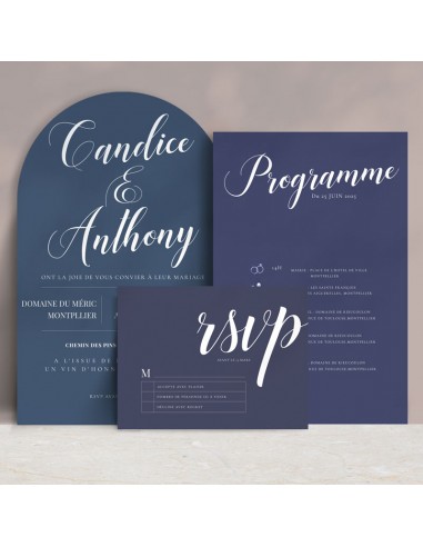 Faire-part Mariage Arche Pastel -...