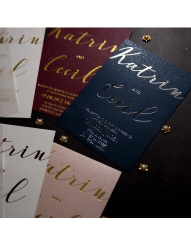 Pack Faire-part Mariage Moderne Dorure