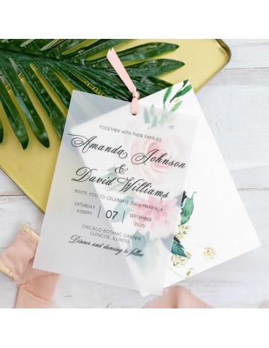 Pack Faire-part Mariage Calque et son...