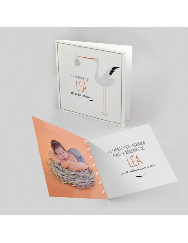 Pack Faire-part Naissance Cigogne -...