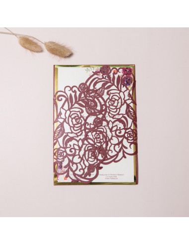 Pack Pochette Faire-Part Mariage Rose...