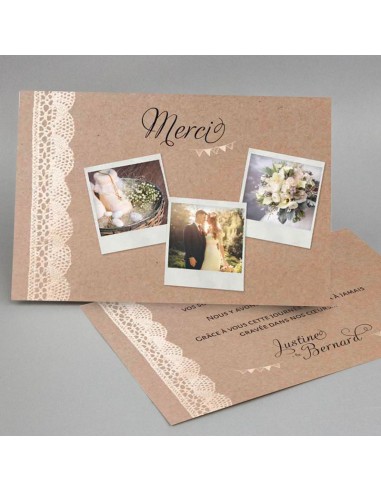 Pack Remerciements mariage Kraft et...