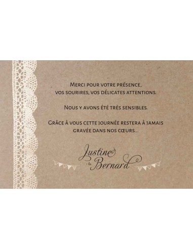Pack Remerciements mariage Kraft et...