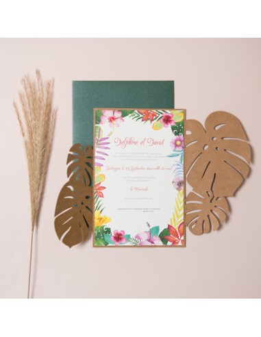 Pack Faire-part mariage Feuilles de...