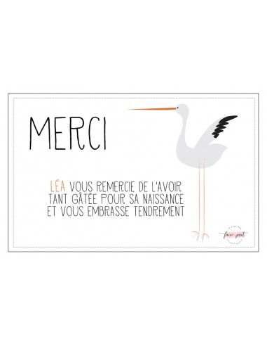 Remerciements Naissance Cigogne - Léa