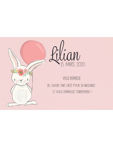 Remerciements Naissance Lapin - Lilian