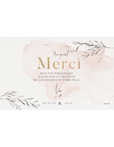 Remerciements Naissance aquarelle -...