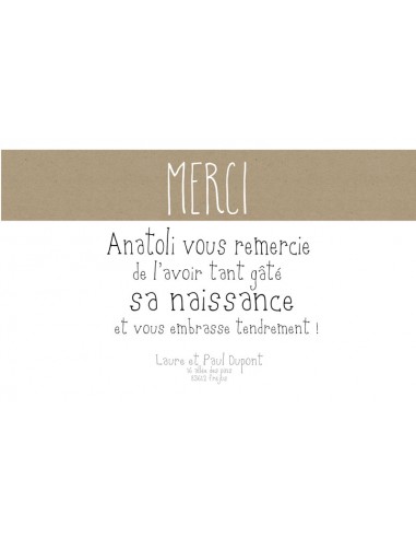 Remerciements Naissance Lapin Vintage...