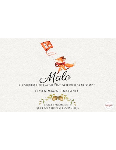 Remerciements Naissance renard cerf... Remerciements Naissance renard cerf...