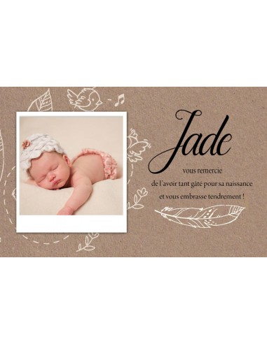Remerciements Naissance Thème Plume -...