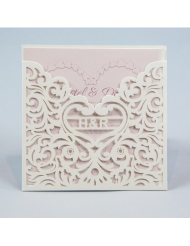 Faire-part Mariage Dentelle et Coeur...