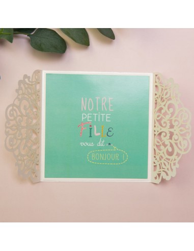 Faire-part Naissance Dentelle Vintage...