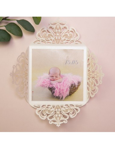 Faire-part Naissance Dentelle Baroque...