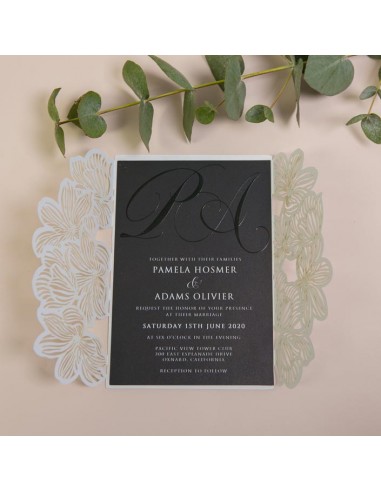 Faire-part Mariage Dentelle Fleur...
