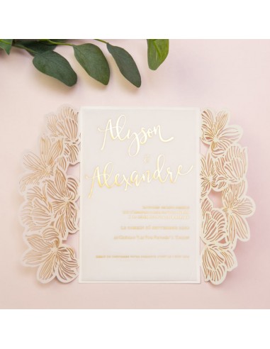 Faire-part mariage Pochette Fleur...