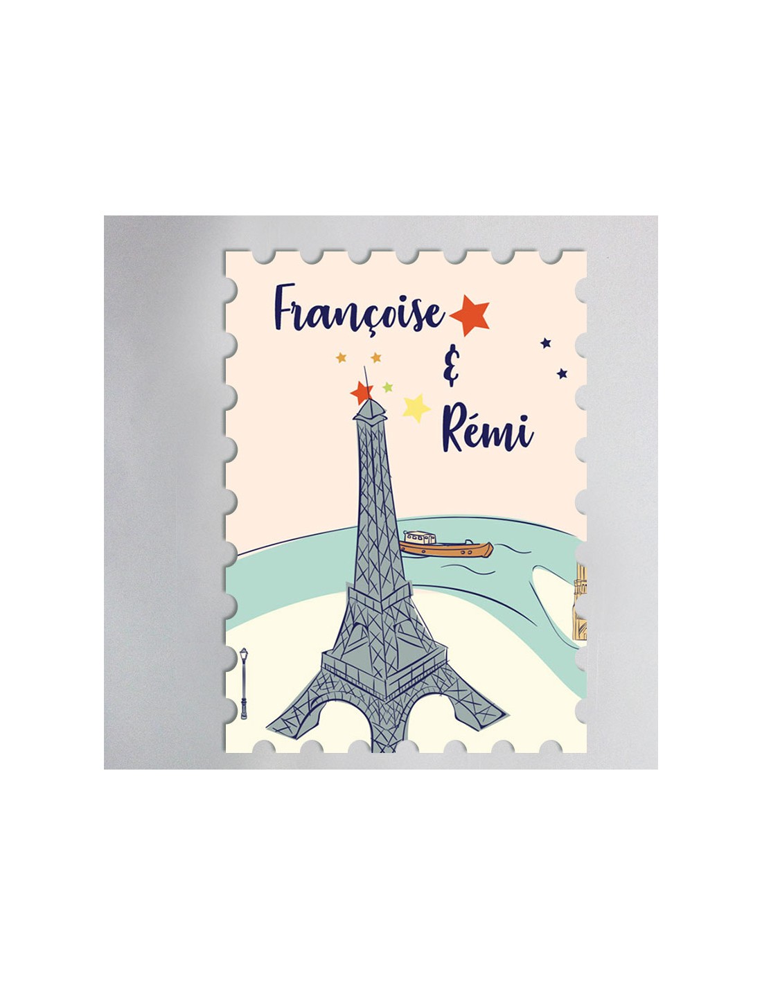 Timbre Pour Vos Faire Part Mariage Personnalise Sur Le Theme Paris